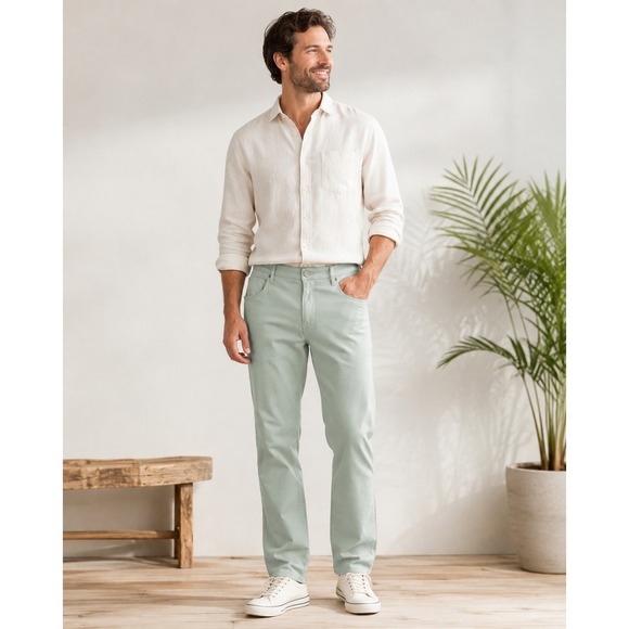 Shore Other - Shore Brand Mens 40x32 Straight Leg Canvas Pants Sage Green Coastal Casual NWT